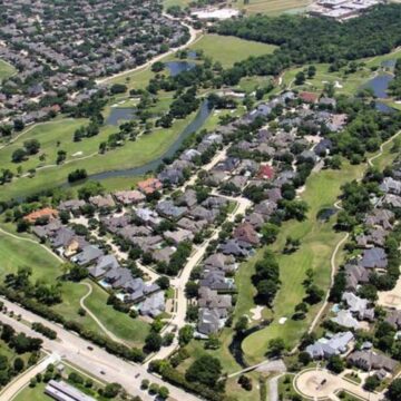 Credit: City of Plano An aerial shot of West Plano neighborhoods and homes.